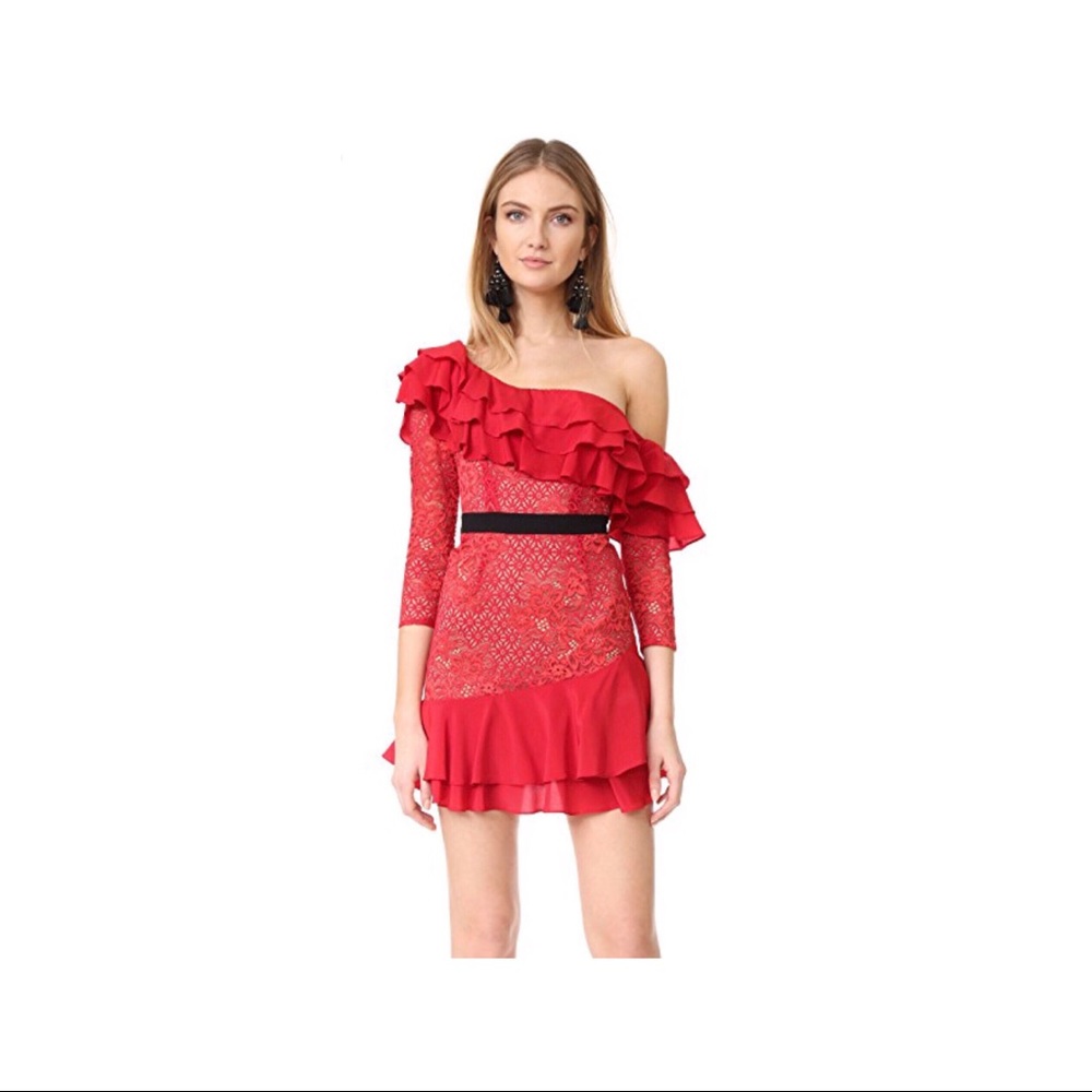 For LOVE & LEMONS red off shoulder  dress NWT!
